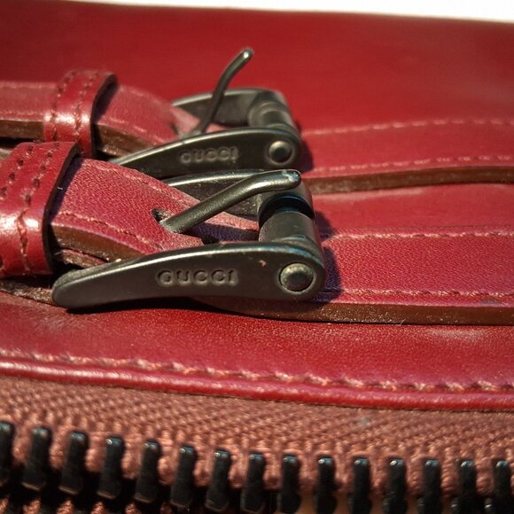 Gucci Burgundy Leather Clutch with COA - Picture 13 of 16